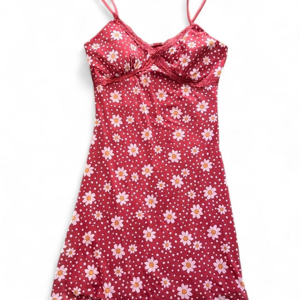 Red floral babydoll dress size small